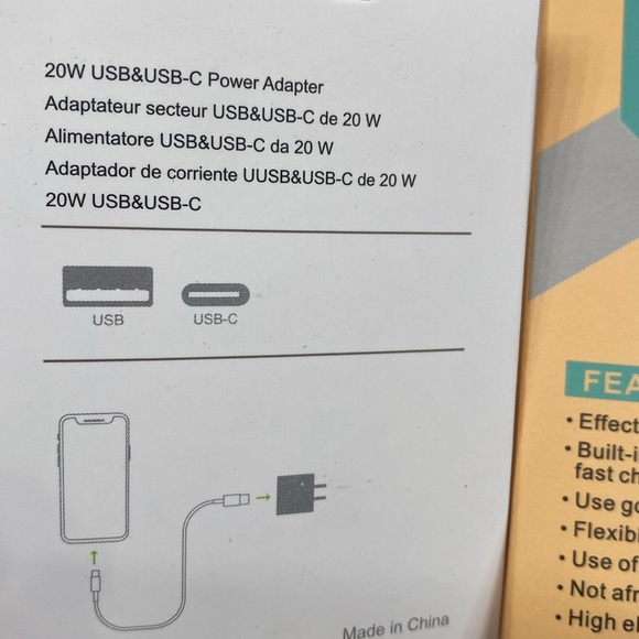 BUNDLE 1pc 3-In-1 Charging Cable Compatible & 20W USB & USB-C Power Adapter, NEW - Picture 7 of 10